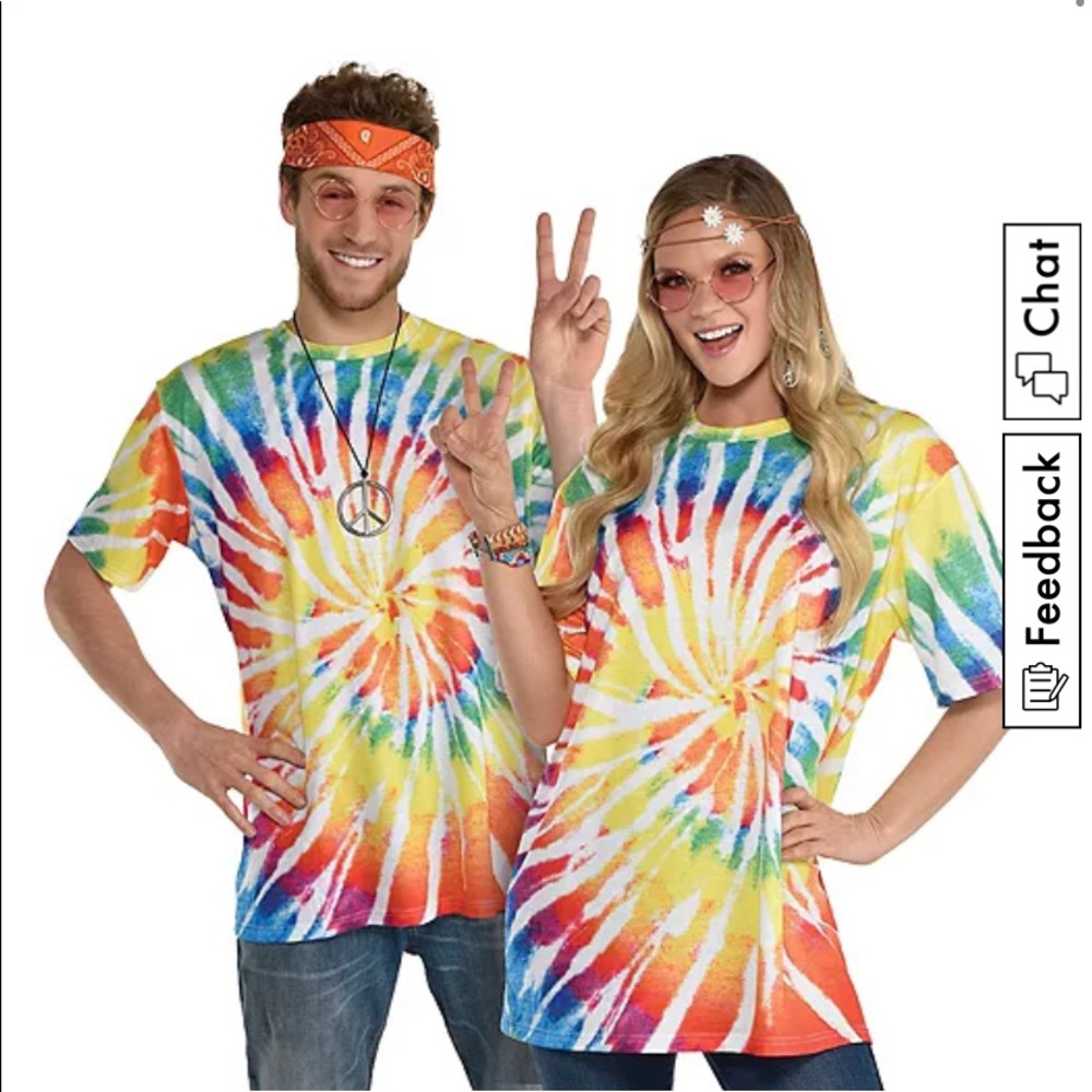60s Rainbow Spiral Tie Dye T-Shirt for Adults